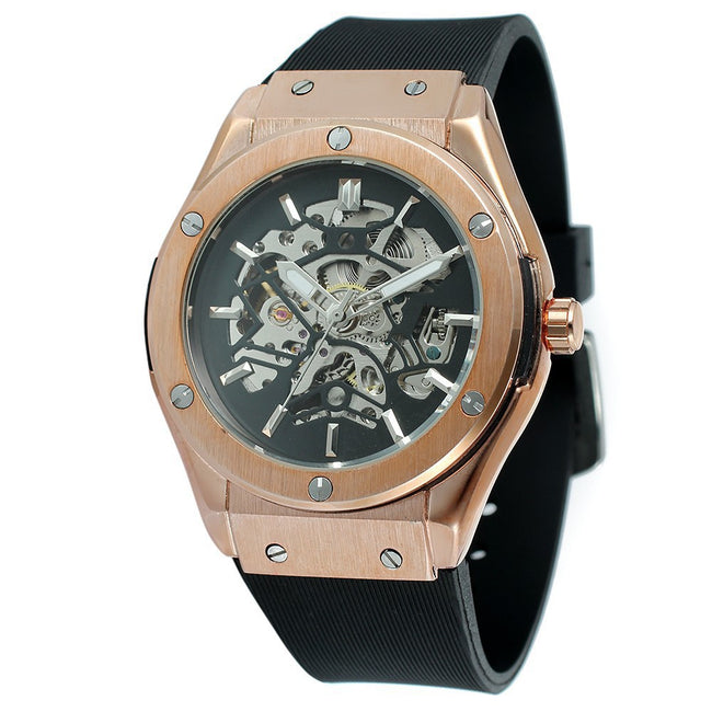 Forsining European and American Style Alloy Men's Fashion Casual Cut Out Men's Fully Automatic Mechanical Watch Wholesale Main Image