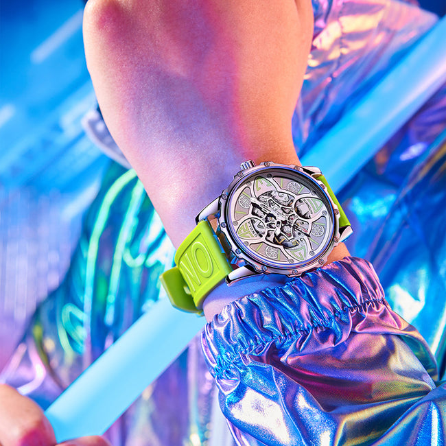Men's Fully Automatic Mechanical Watch ONOLA/Fashionable Multi-Color Silicone Strap Main Image